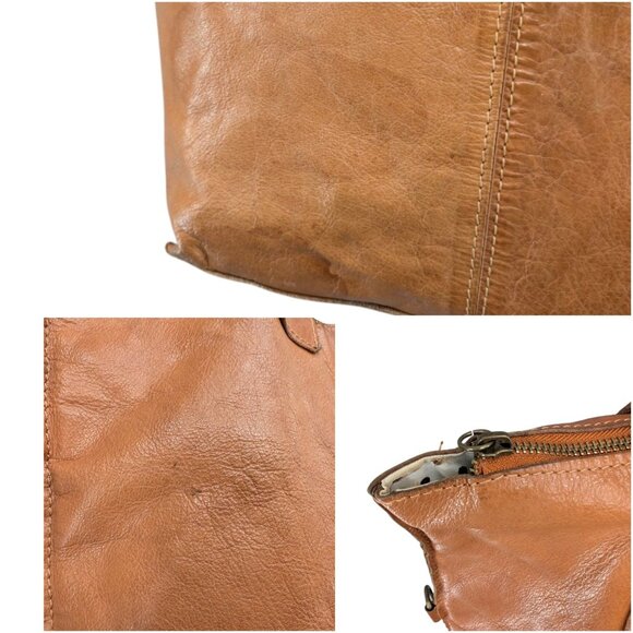 Nina Kendosa Paris Leather Tote Camel Brown Unstructured Shouldered Bag 16" - Picture 15 of 15